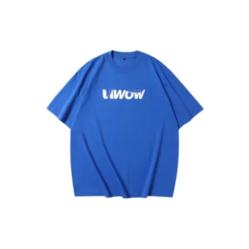 UWOW Solid Color Printed Logo Casual Round Neck Short Sleeve Street All match Trendy Brand Pure Cotton Loose T shirt For Couples Summer