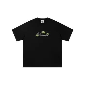 Casual Embroidered Cotton Blended Fabric T Shirt