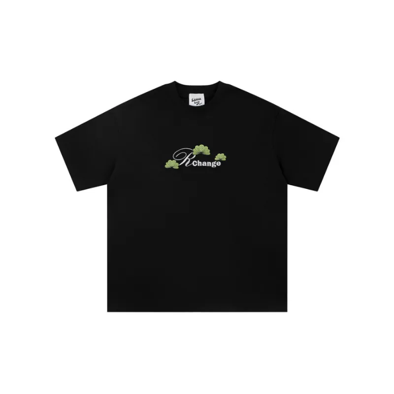 Casual Embroidered Cotton Blended Fabric T Shirt-4