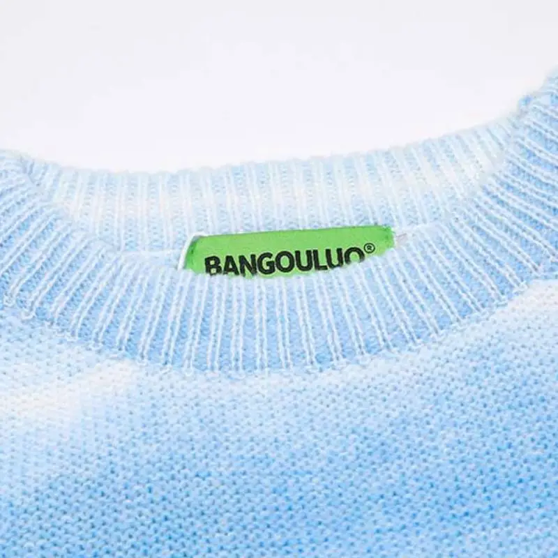 Retro Contrast Color Blended Synthetic Fabrics Sweater-4