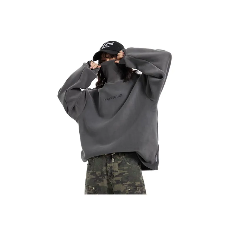 High Collar Fleece lined Sweatshirt-5