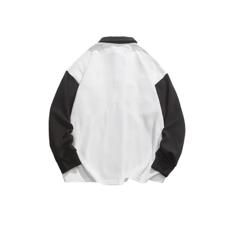 Lefan Retro Contrast Color Polo Shirt-5