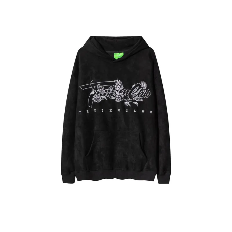 High Street Embroidered Flower Hooded Sweatshirt-6