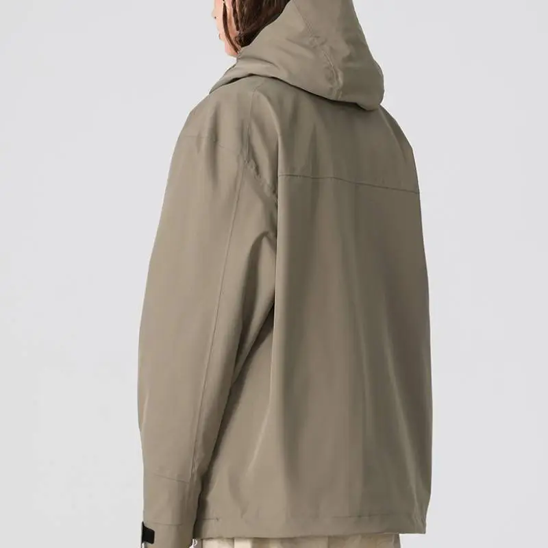 Fashionable Simple Blended Synthetic Fabrics Outdoor Jacket-3