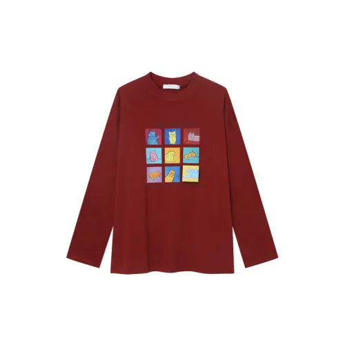 New Arrival Loose Cartoon Pattern Student Artistic Long Sleeve T shirt