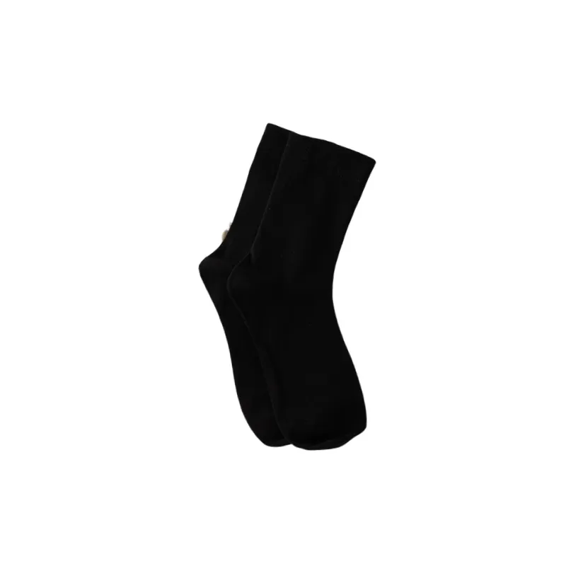 Plain Fashionable Combed Cotton Mid Calf Sock-2