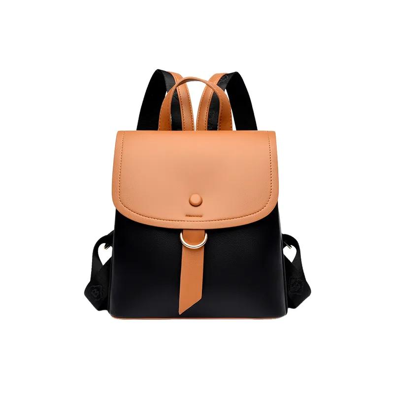 Simple Contrast Color Backpack-5