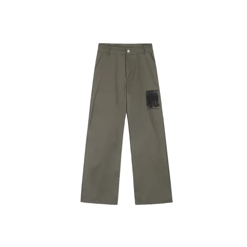 Fashionable Straight Leg Polyester Casual Pants-2