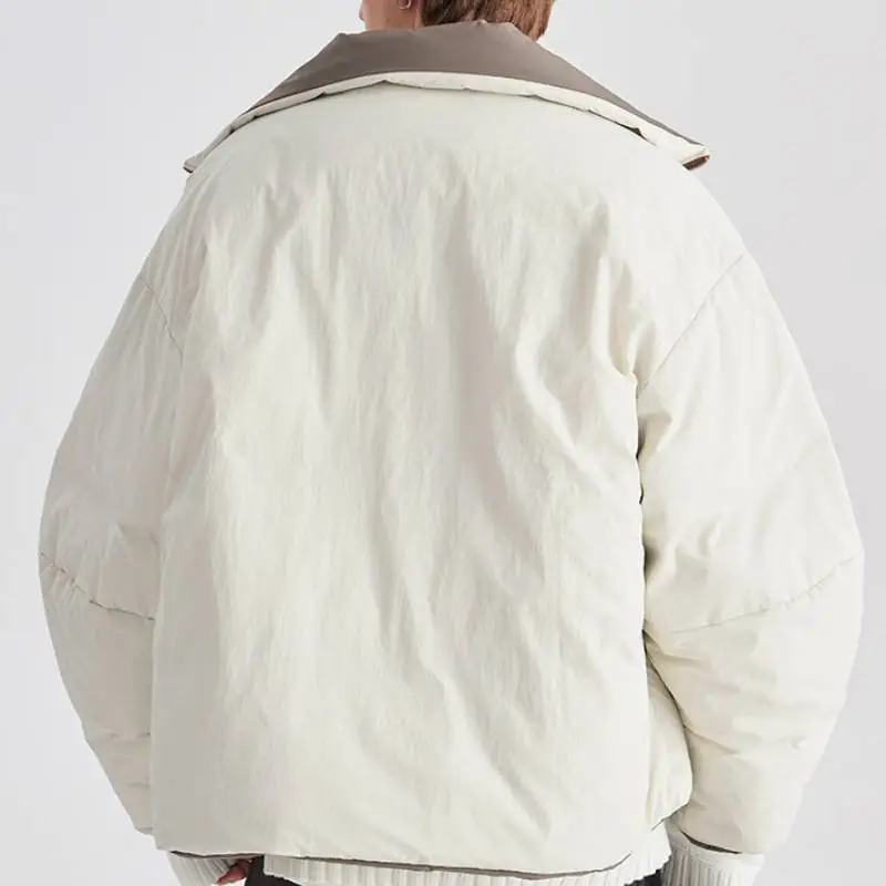 Casual Loose White Duck Down Jacket-7