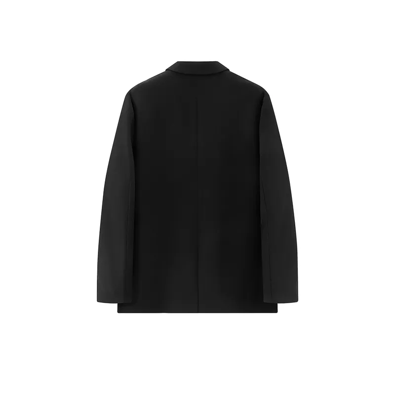 HELIPORT Apron Solid Color Classic Brooch Simple British Single breasted Casual Collar Suit-1
