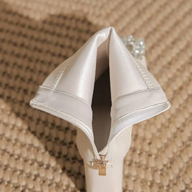 Simple Rhinestone High Heels-6