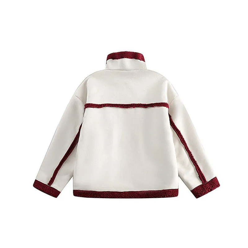 Contrast Cotton padded Casual Loose Jacket-1
