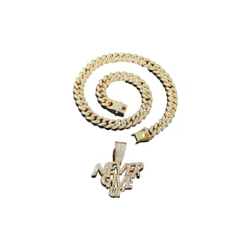 Letter Full Diamond Pendant Cuban Necklace