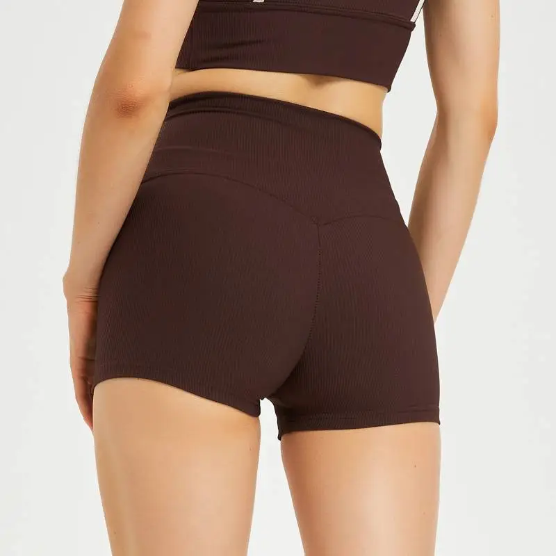 Sexy Fashionable Rib Knit Sports Shorts Women-6