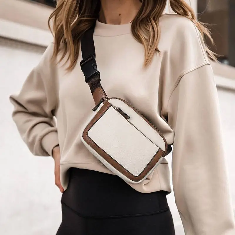 Simple Zipper Sling Bag Women-3