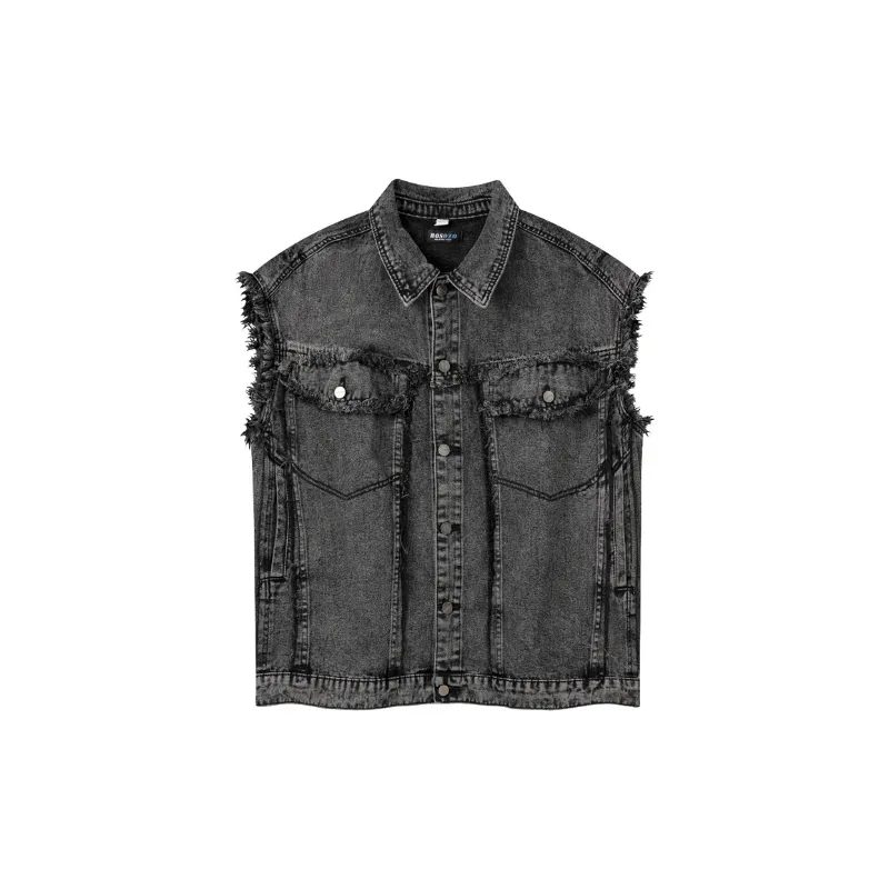 Loose Raw Edge Casual Vest