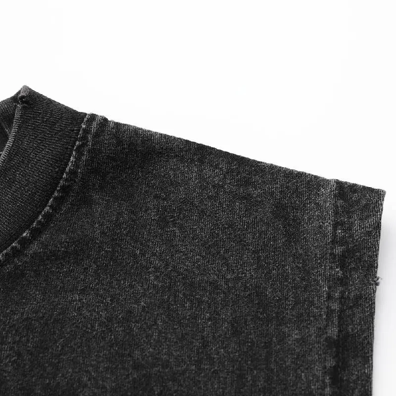 Retro Distress Combed Cotton Vest-3