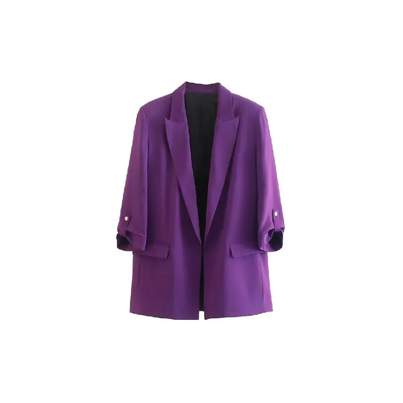 Retro Casual Polyester Business Suit Women-7