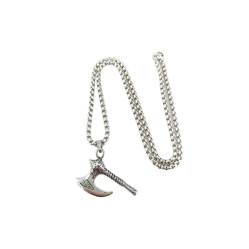 Retro Stainless Steel Viking Axe Necklace