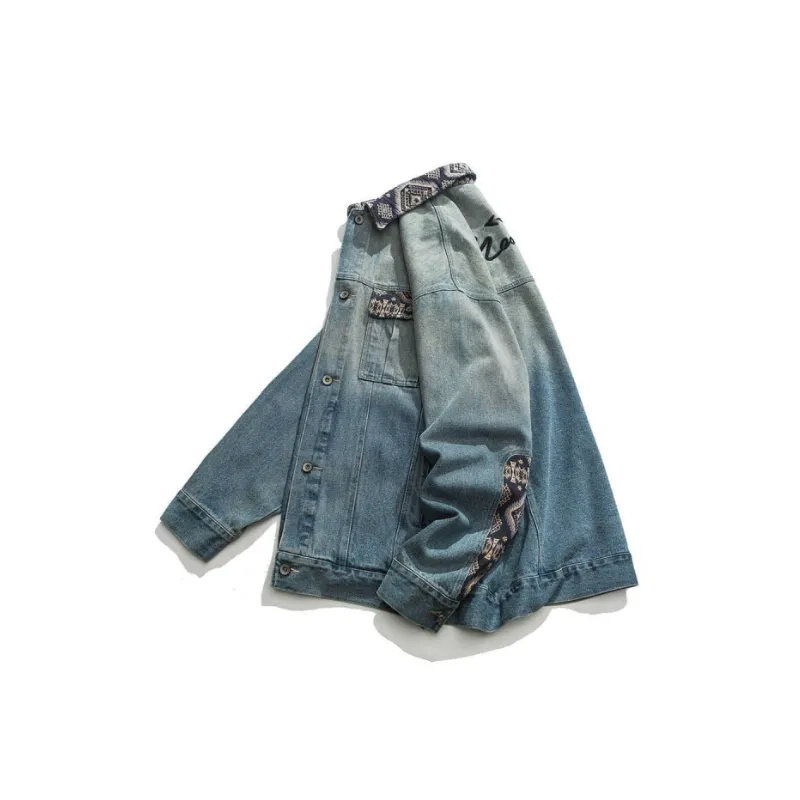 Vintage Stitching Embroidered Denim Jacket-2