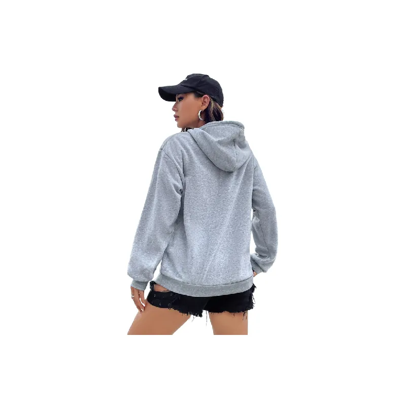 Fashionable Plain Polyester Sweatshirt Women-1