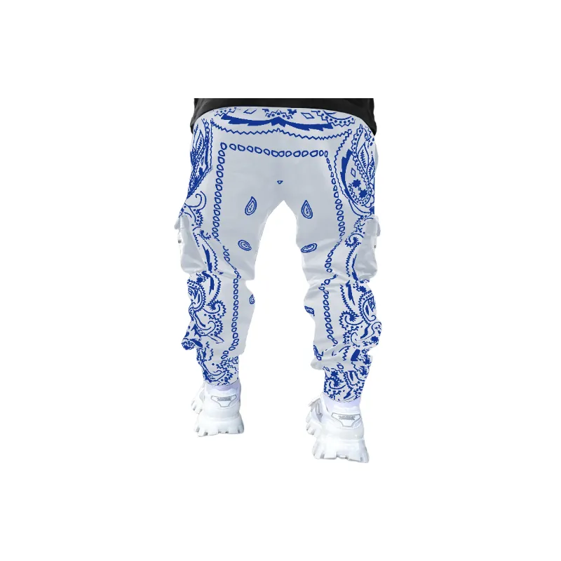 Sporty Loose Cotton Blended Fabric Casual Pants-5