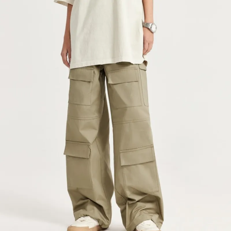 Fashion Loose Polyester Cargo Pants-11