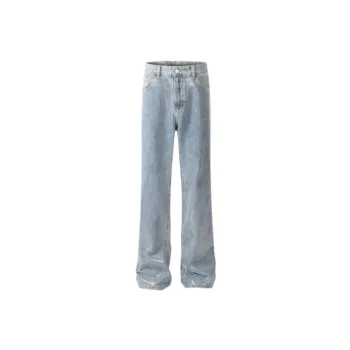 Trendy Sequined Retro Washed Jeans