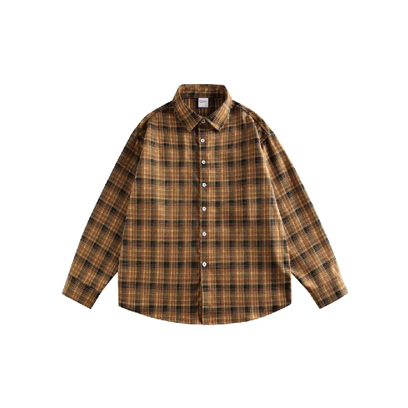Basics Plaid Blended Synthetic Fabrics Shirt-0