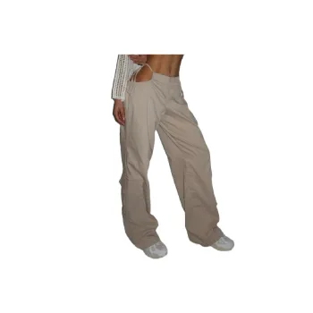 Casual Plain Woven Cargo Pants Women