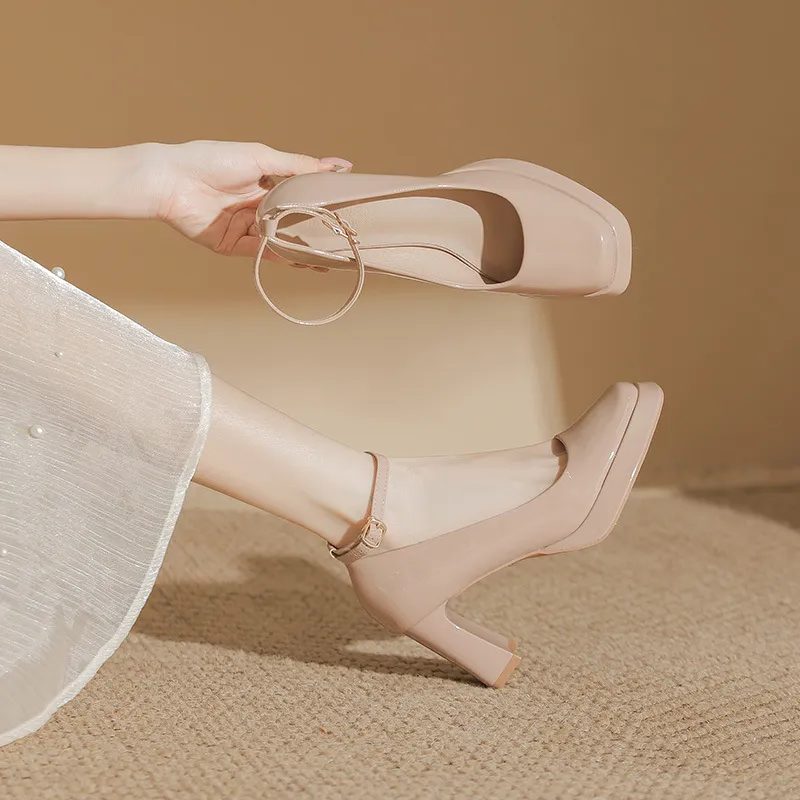 Fashionable Button Mary Jane Shoes-2