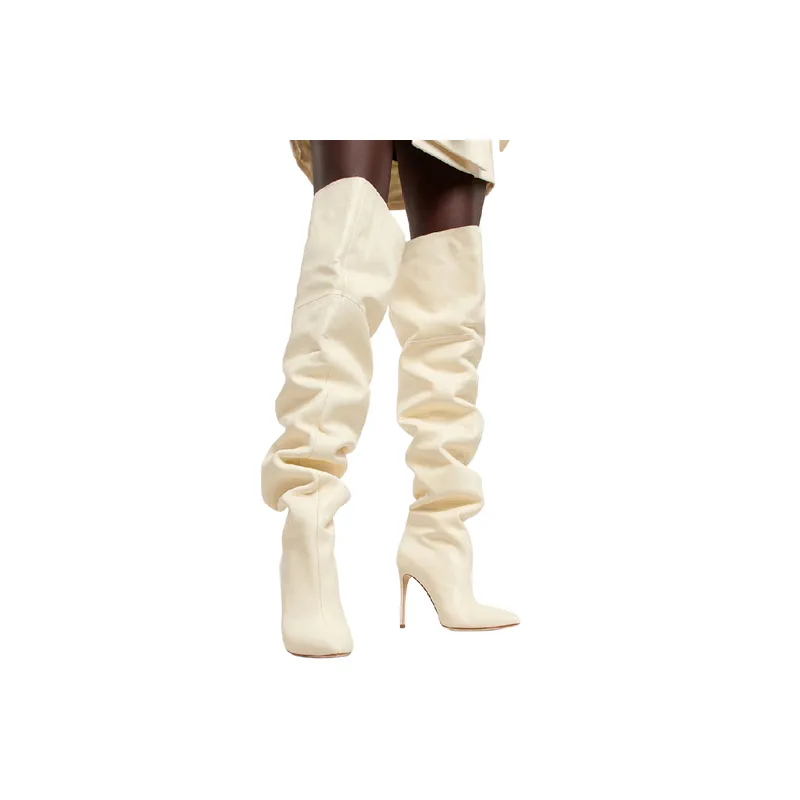 Fashion Plain Thigh High Boots-1