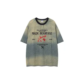 Retro Ombre Cotton Blended Fabric T Shirt