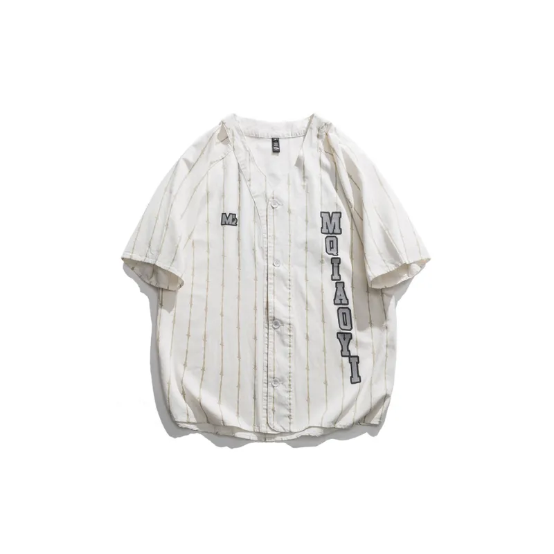 Casual Trendy Stripe Baseball Shirt-0