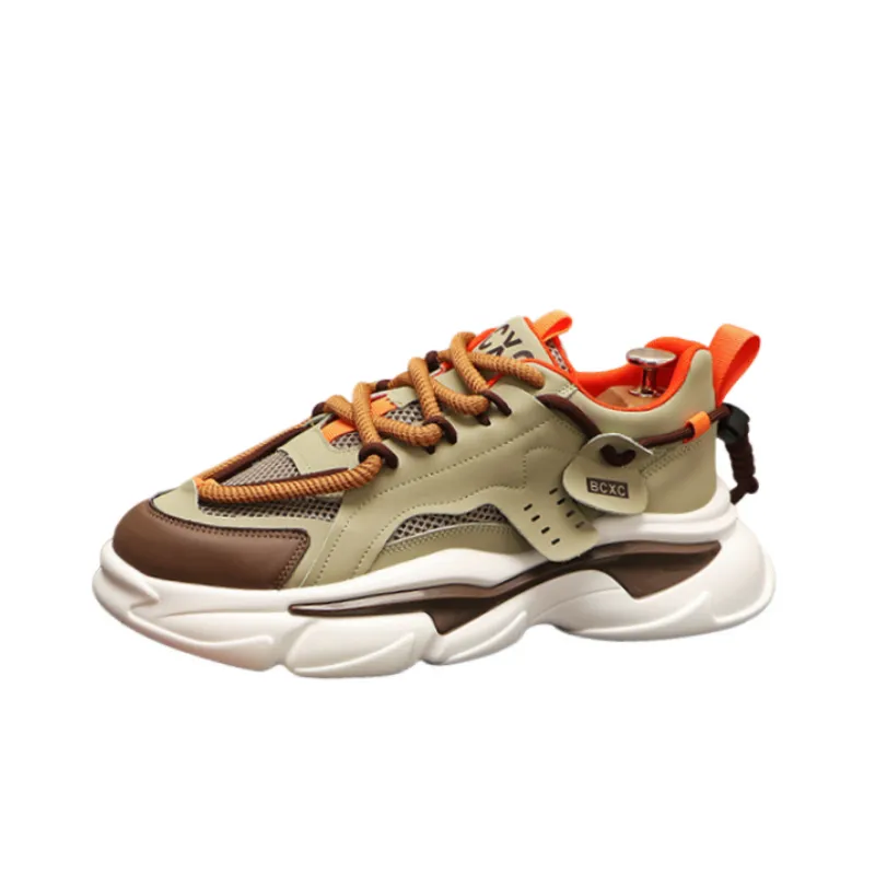 Mesh Color Matching Thick Soled Breathable Casual Shoes-2