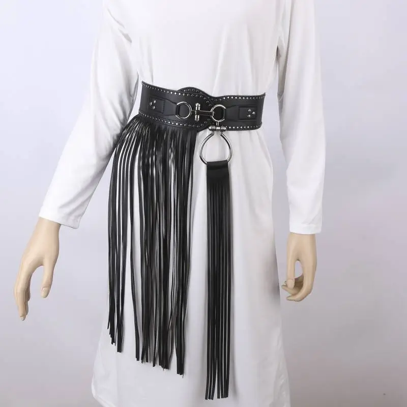 Simple Fringe Leather Belt Women-1