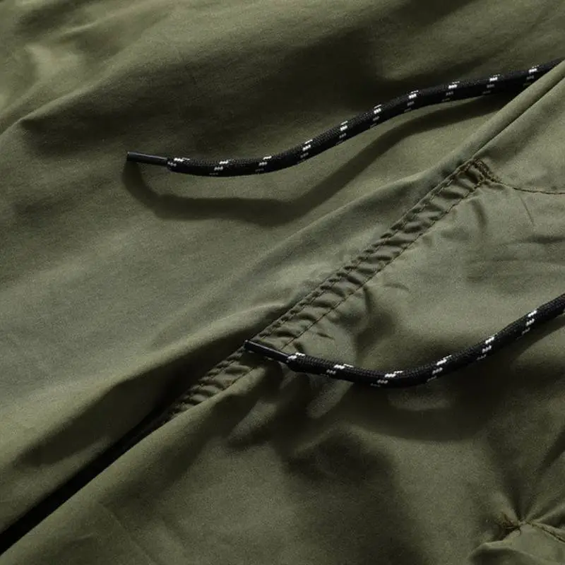 Casual Loose Blended Synthetic Fabrics Cargo Shorts-4