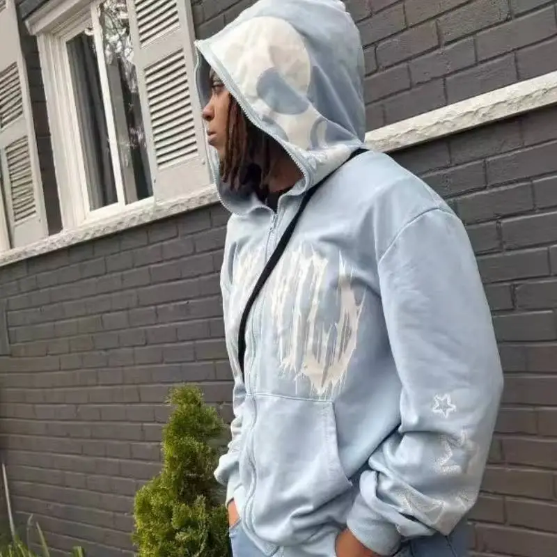 Fashionable Zipper Polyester Sweatshirt-2