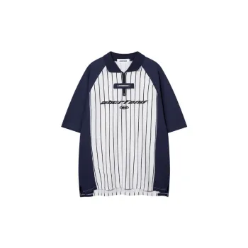 Trendy Loose Striped Polo Shirt