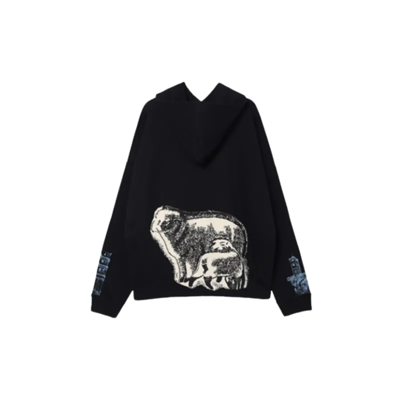 Oversize Loose Printed Pullover Hip Hop Dark Country Coat-5