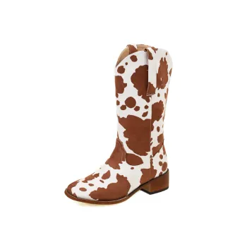 Retro Denim Knee High Boots