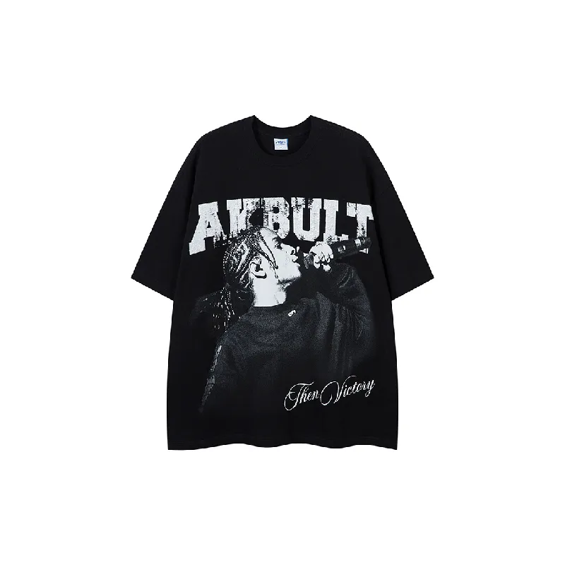 Cartoon Loose Combed Cotton T-Shirt-0