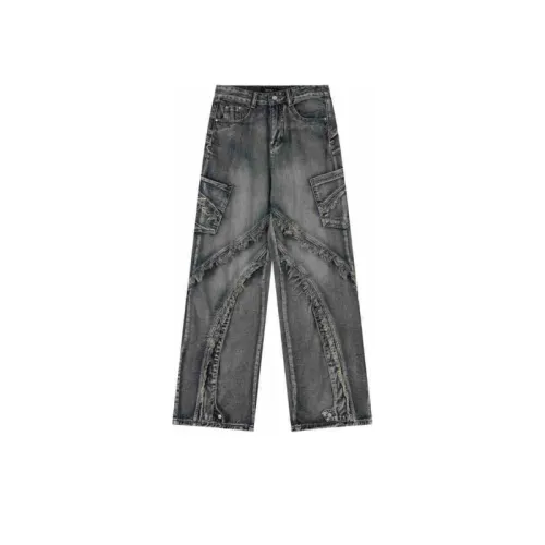 Raw Edge Stitching Jeans