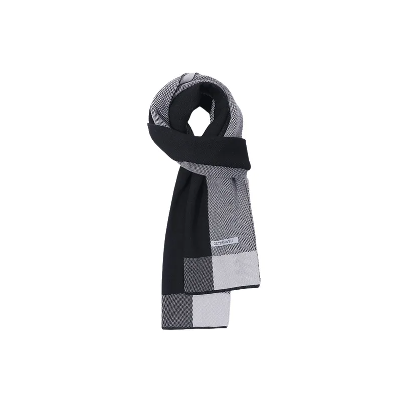 Simple Plaid Knit Scarf-9