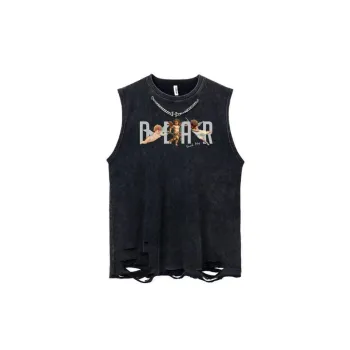 Retro Washed Distressed Vest