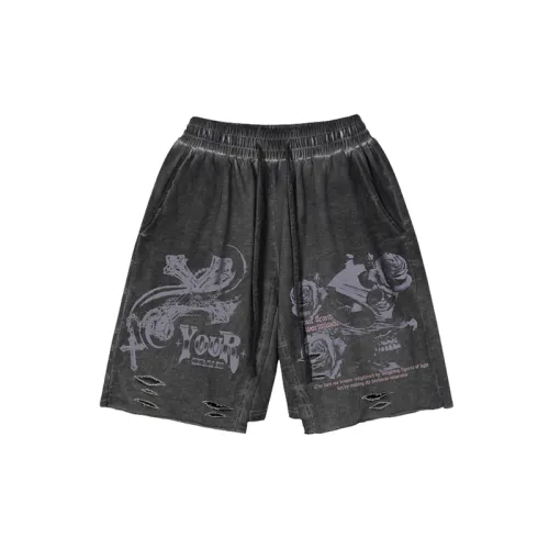 Skull Rose Print Shorts