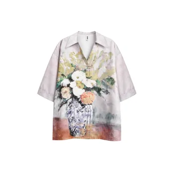 Loose Oil Painting Lapel Shirt