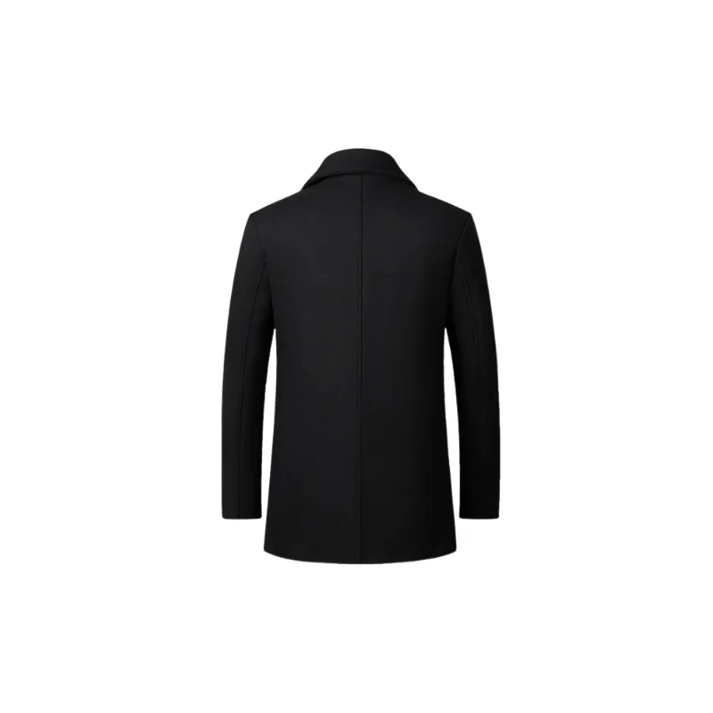 Fashionable Plain Woolen Fabric Coat-1