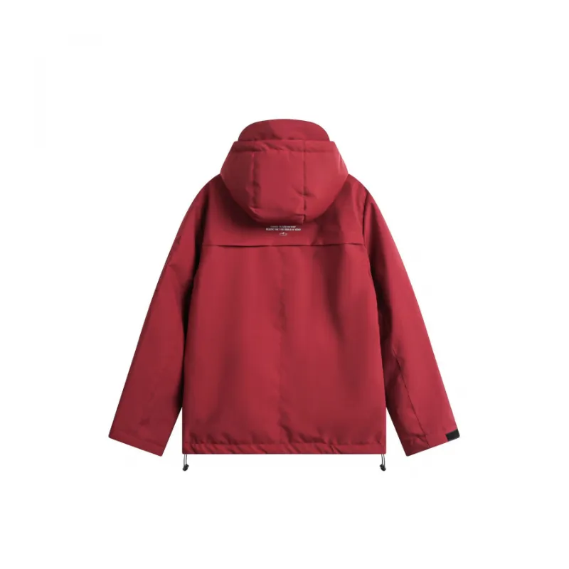 Solid Color Hooded Down Jacket-7
