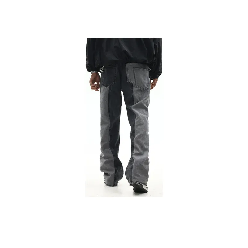 Trendy Straight Punk Patchwork Jeans-3
